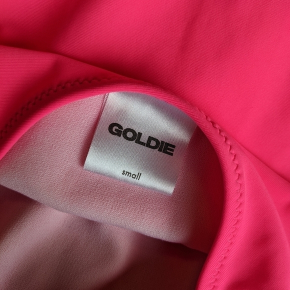 Goldie Cross Back One Piece Swimsuit Neon Pink Size S - Picture 4 of 5